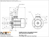 Rozměry 1LA708 IMB5 (přírubový s velkou přírubou) 