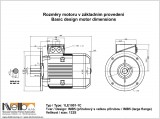 Rozměry 1LE1001 IMB5 (přírubový s velkou přírubou) Velikost 132M